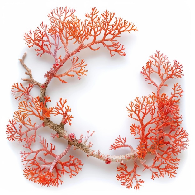 Photo vibrant coral frame on white background for graphic design projects