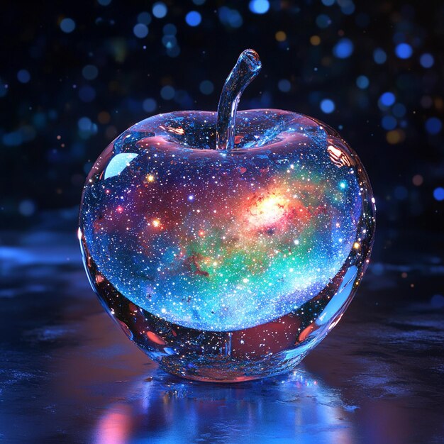 Photo vibrant cosmic apple