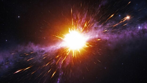 Photo a vibrant cosmic explosion illuminating the deep space atmosphere