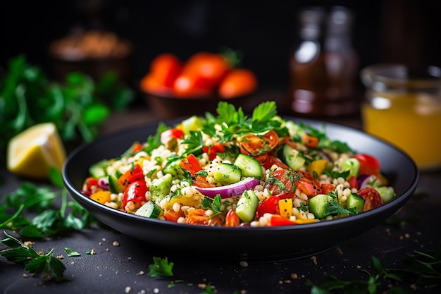 Vibrant Couscous Salad Created with Generative AI