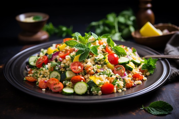 Vibrant Couscous Salad Created with Generative AI