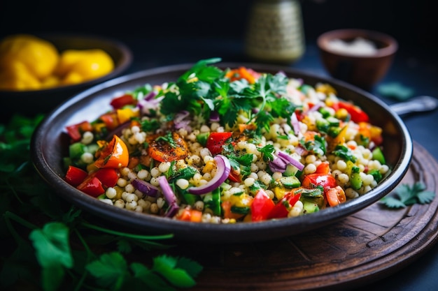 Vibrant Couscous Salad Created with Generative AI