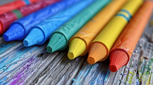 vibrant crayons in a spectrum of colors