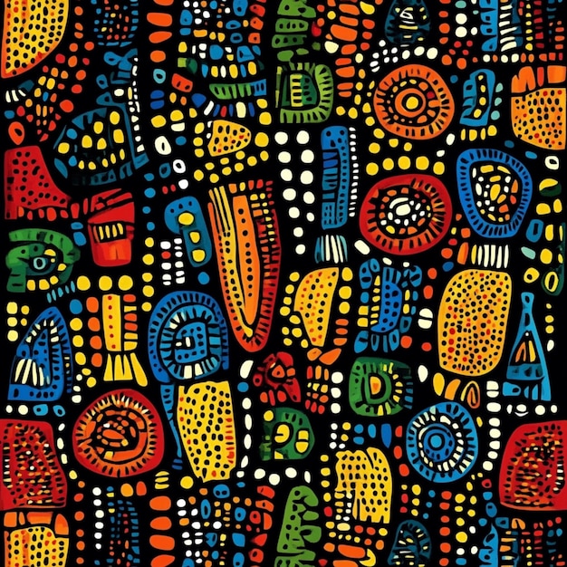 Photo a vibrant and creative african artistic pattern full of rich cultural elements and bold designs