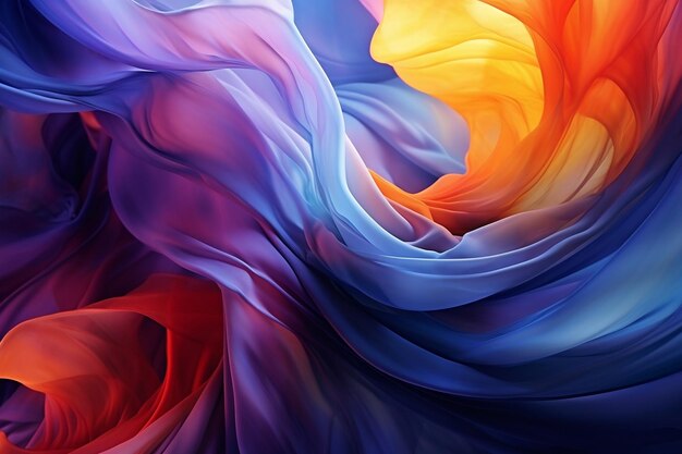 Vibrant Curved Silk Abstraction Generative Ai