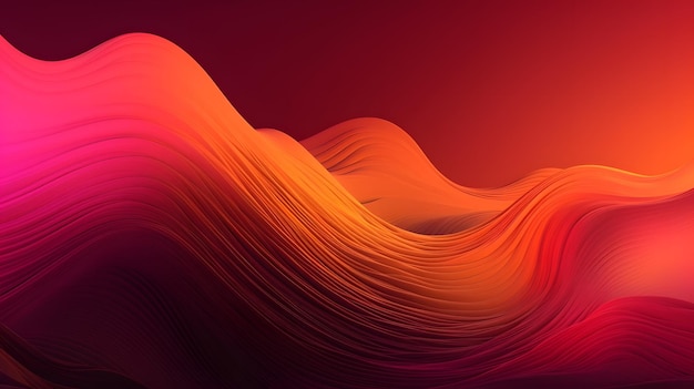 Vibrant curves abstract background design or wallpaper pink and orange gradient Generative AI