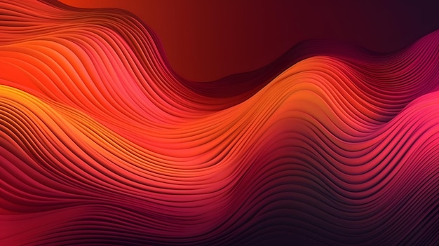 Vibrant curves abstract background design or wallpaper pink and orange gradient Generative AI