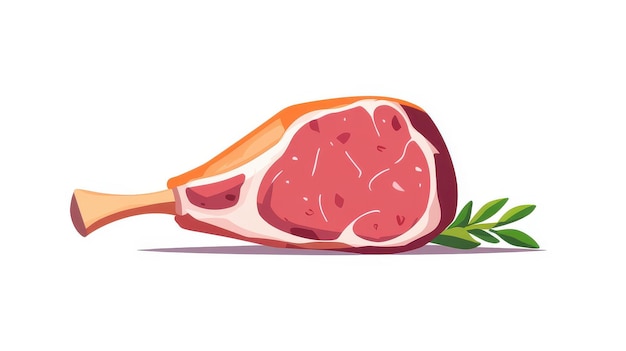 Photo a vibrant d illustration of a juicy meat leg on the grill perfect for your next barbecue feast