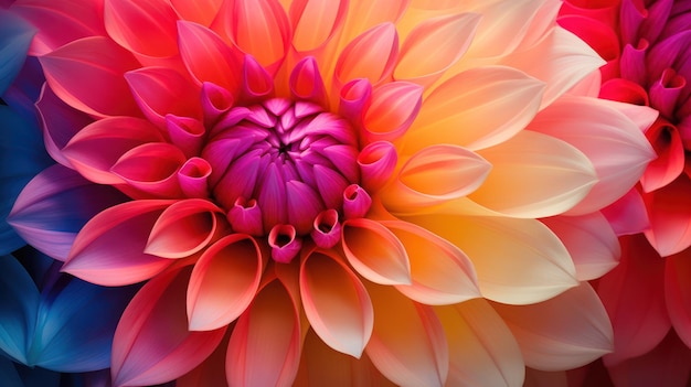 Vibrant Dahlia Flower Petals AI Generated