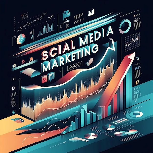 Photo vibrant datadriven social media marketing poster design