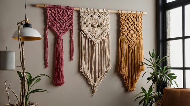 Photo vibrant decorative macrame wall hangings