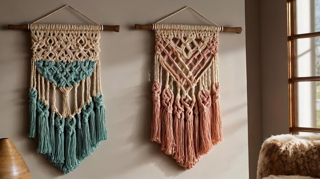 Photo vibrant decorative macrame wall hangings