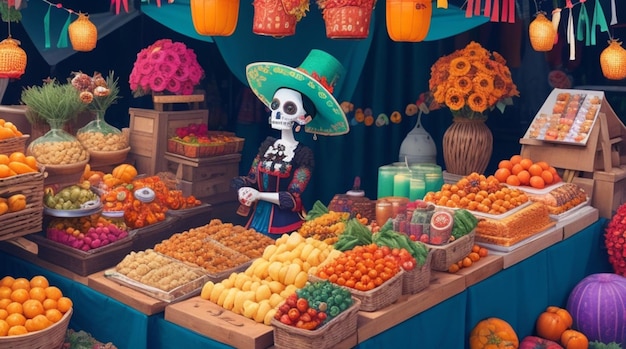 Vibrant Dia de los Muertos