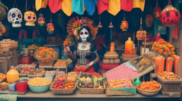 Vibrant Dia de los Muertos