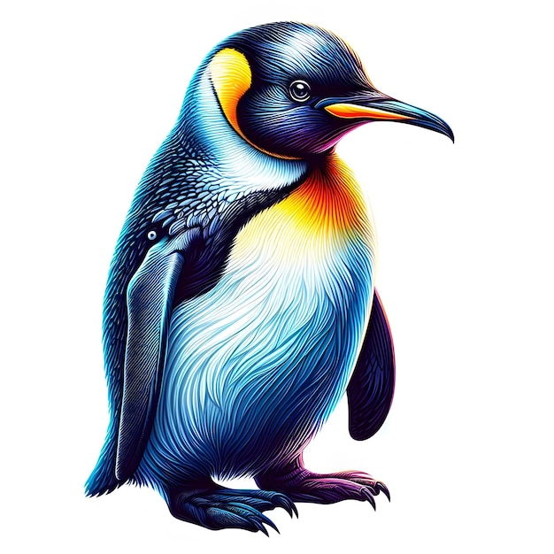 Vibrant Digital Art of Penguin