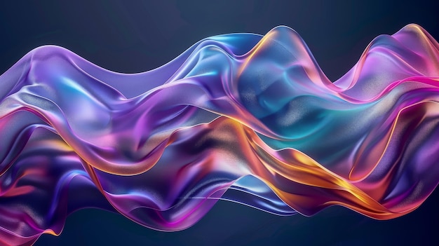 Vibrant digital waves flowing in a spectrum of colors