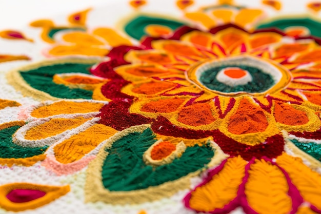 Vibrant Diwali Rangoli Patterns Up Close