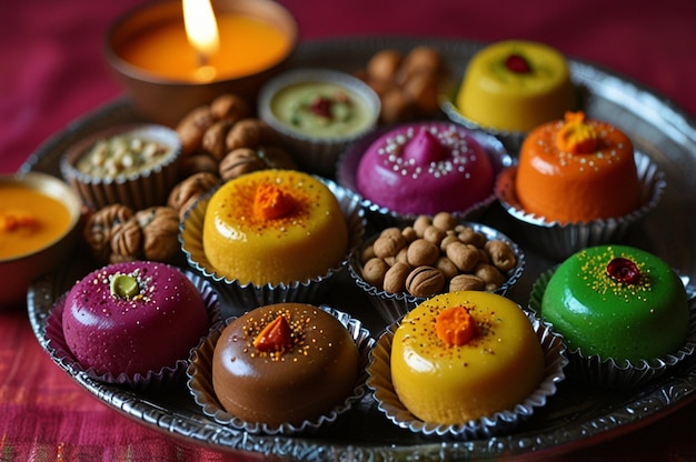 Photo vibrant diwali sweet treats traditional and delicious