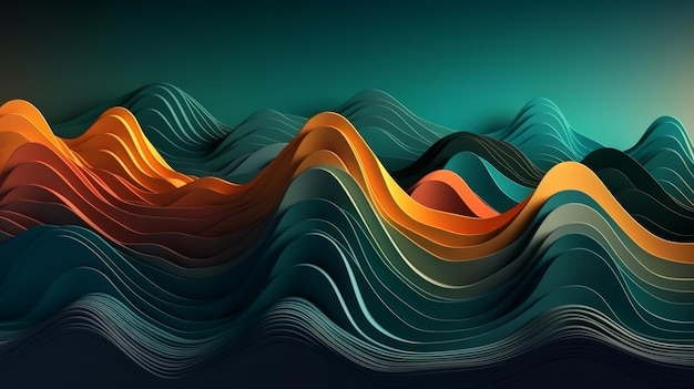 A vibrant and dynamic abstract background with flowing waves of color Generative ai