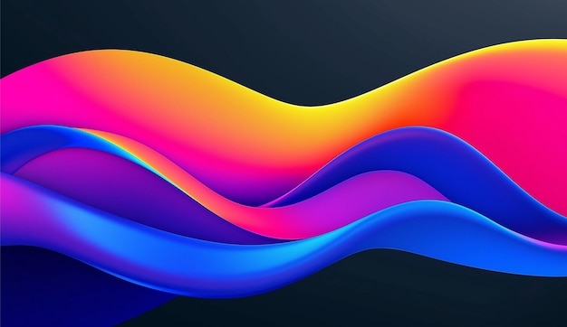 Photo a vibrant and dynamic abstract design featuring fluid wavelike forms that blend seamlessly