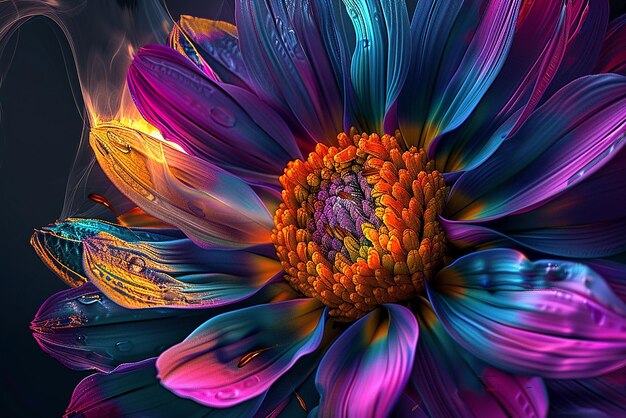 Vibrant and dynamic desktop wallpaper with colorful flowers