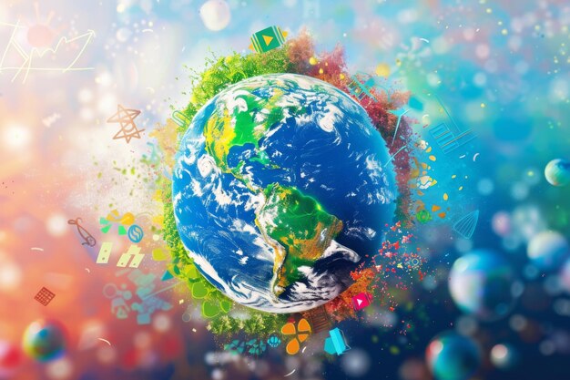 Vibrant Earth Embracing Sustainable Harmony