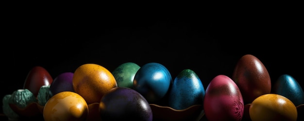 Vibrant Easter Eggs Arrangement on a Neutral Background A Timeless Holiday Tradition