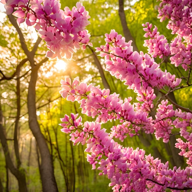 Photo vibrant eastern redbud blossoms