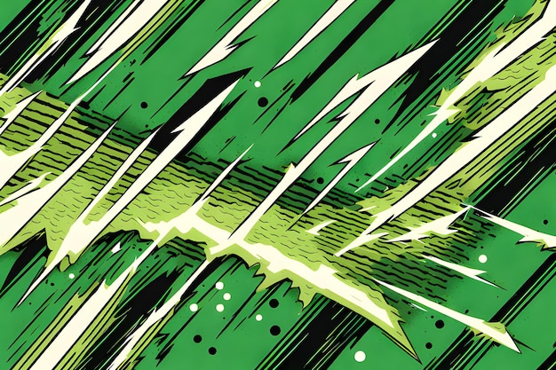 Vibrant energy and lightning streaks emanate from green thunder in comic book style