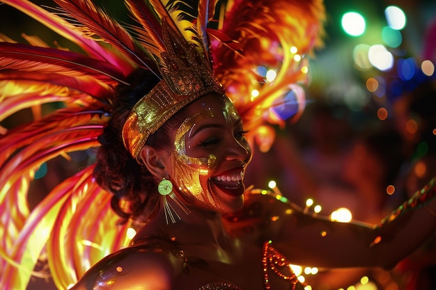 Vibrant energy at Rio Carnival parties ar generative ai