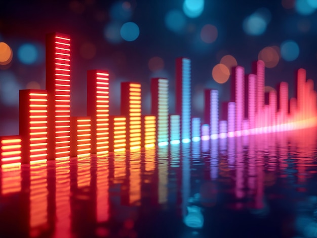 Photo vibrant equalizer lights with bokeh background