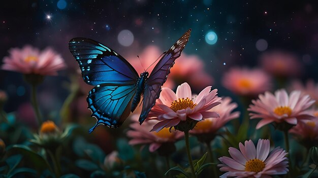 A vibrant ethereal butterfly