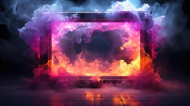 Vibrant Ethereal Portal with Fiery and Smoky Ambience