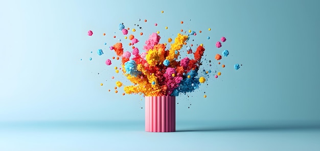 Photo vibrant explosion of colors brings creativity to life in this stunning artistic composition