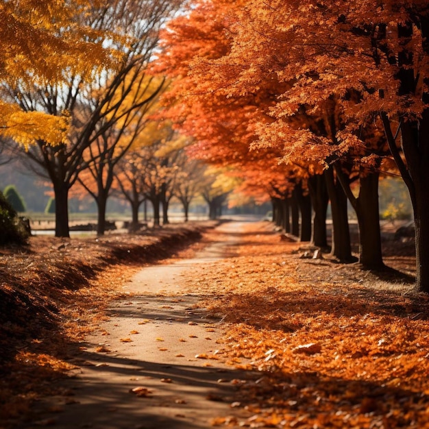 Vibrant Fall Foliage Autumn Landscape Photo