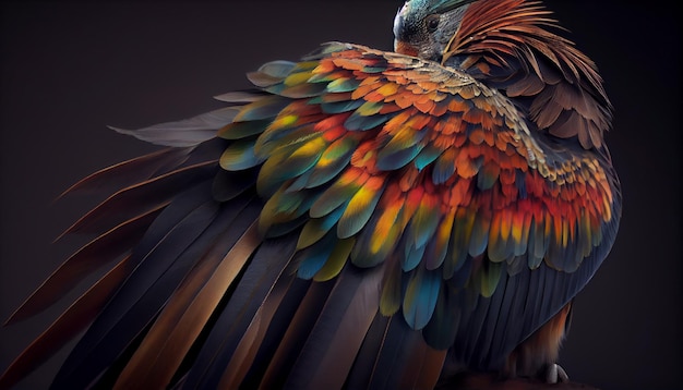 Vibrant feathered friends in nature abstract design generative AI