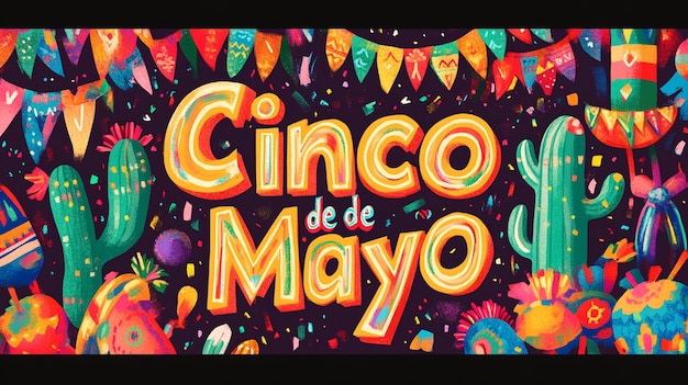 A vibrant and festive Cinco de Mayo illustration