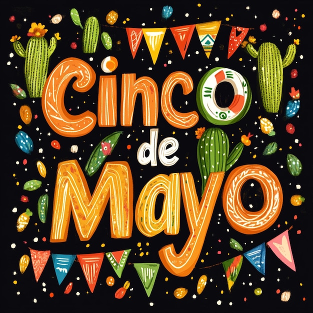 Photo a vibrant and festive cinco de mayo illustration