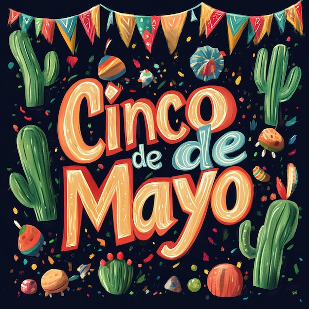 Photo a vibrant and festive cinco de mayo illustration