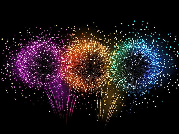 Photo vibrant fireworks display a symphony of colors illuminating the night