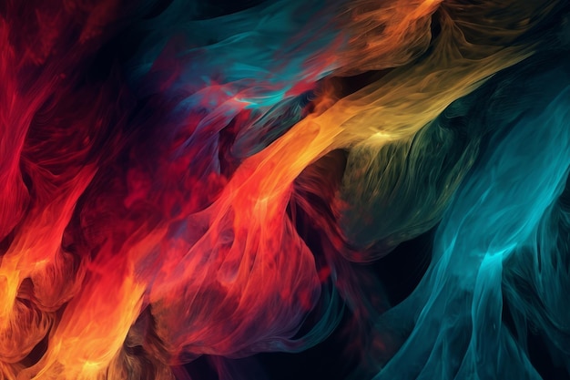 Vibrant Flames of Colorful Abstraction Generative AI