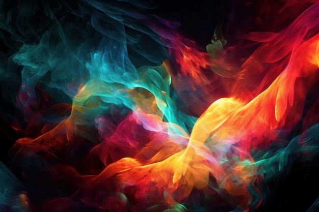 Vibrant Flames of Colorful Abstraction Generative AI