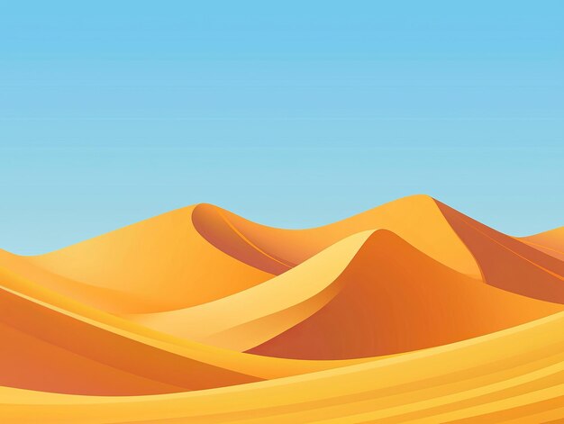 Photo vibrant flat desert landscape with geometric sand dunes in warm tones