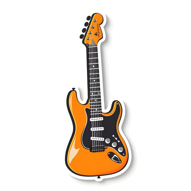 Photo vibrant flat electric guitar icon for modern ui and web design