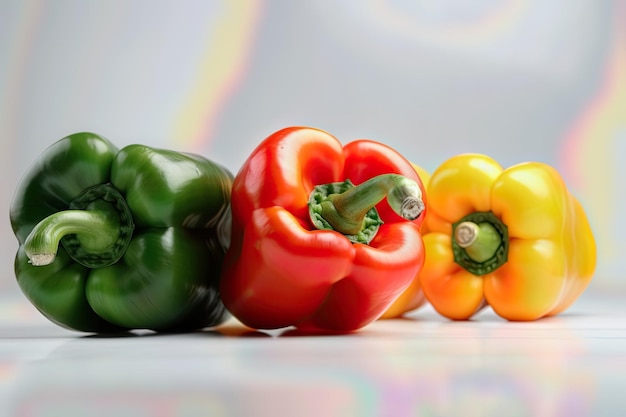 Vibrant and Flavorful Assorted Bell Peppers in a Group Shot