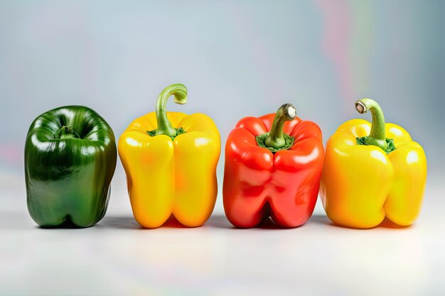 Vibrant and Flavorful Assorted Bell Peppers in a Group Shot