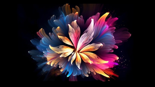 Vibrant Floral Art Perfect for Invitations and Posters Generative ai