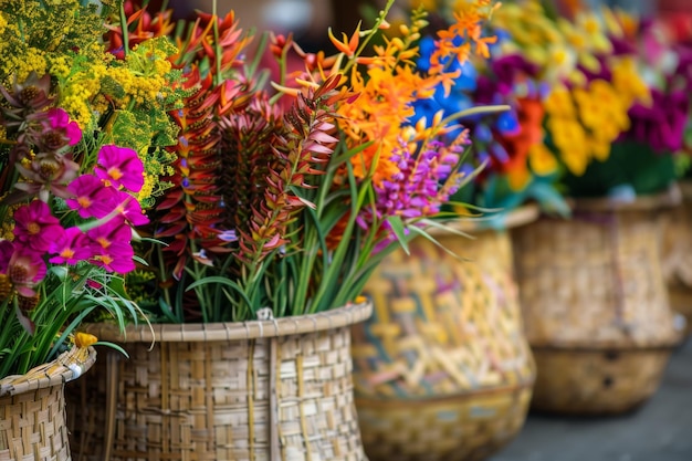 Vibrant Floral Baskets Celebrate National Festival