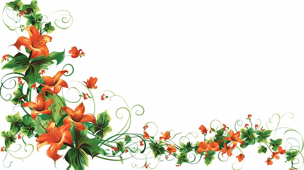 Vibrant Floral Blossoms Colorful Flower Vector Illustration on White Background