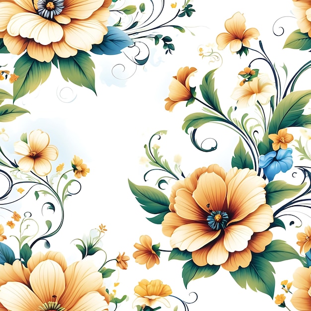 Vibrant Floral Clip Art and background